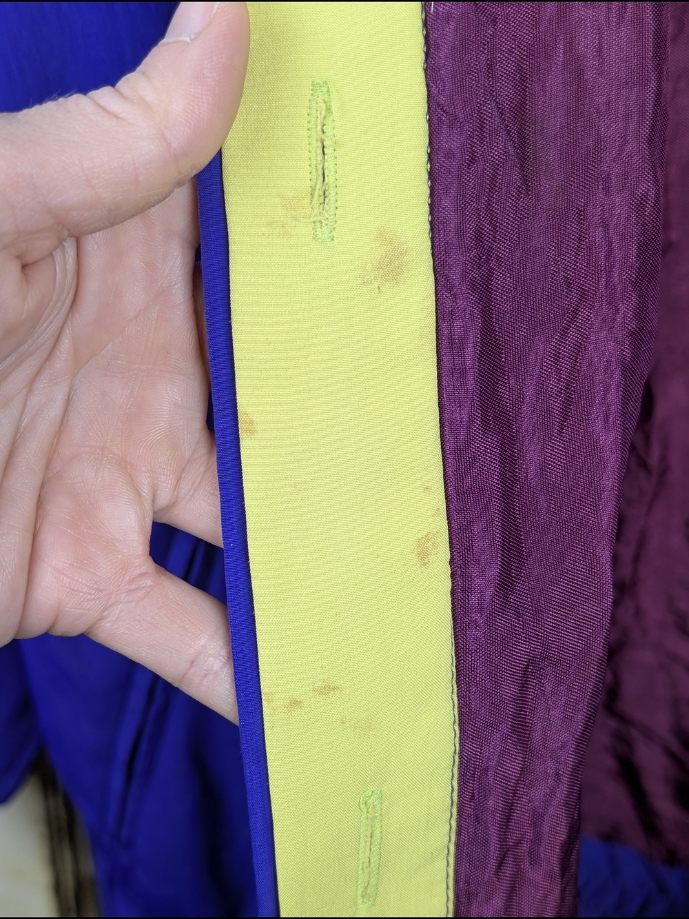 Vintage 80s 90s Ziba Petite Colourblock Bomber Jacket Size 12 Statement - Picture 9 of 9